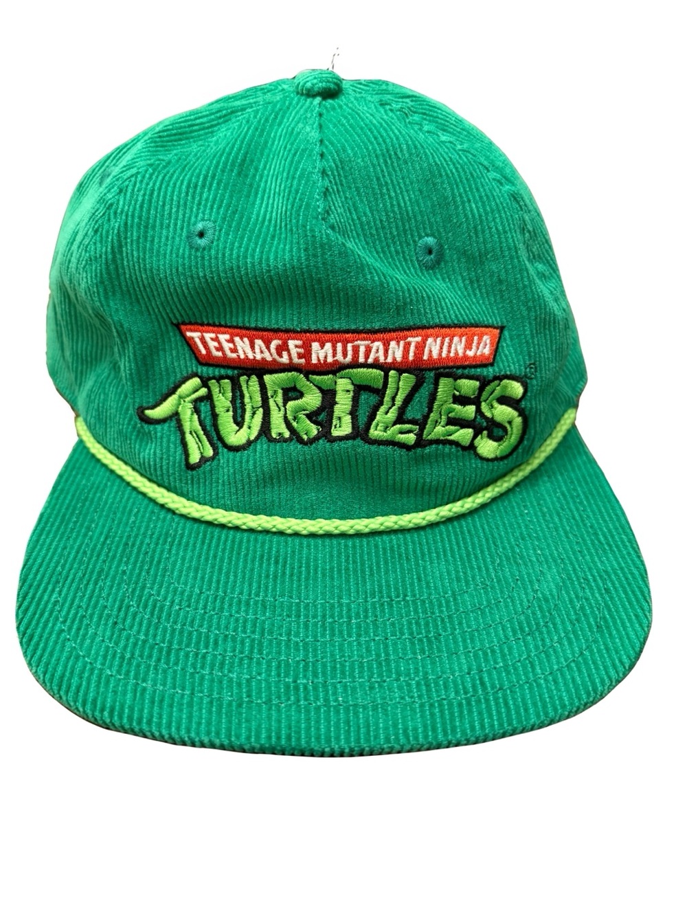 Nickelodeon Bright Green TMNT Corduroy Hat with Neon Rope